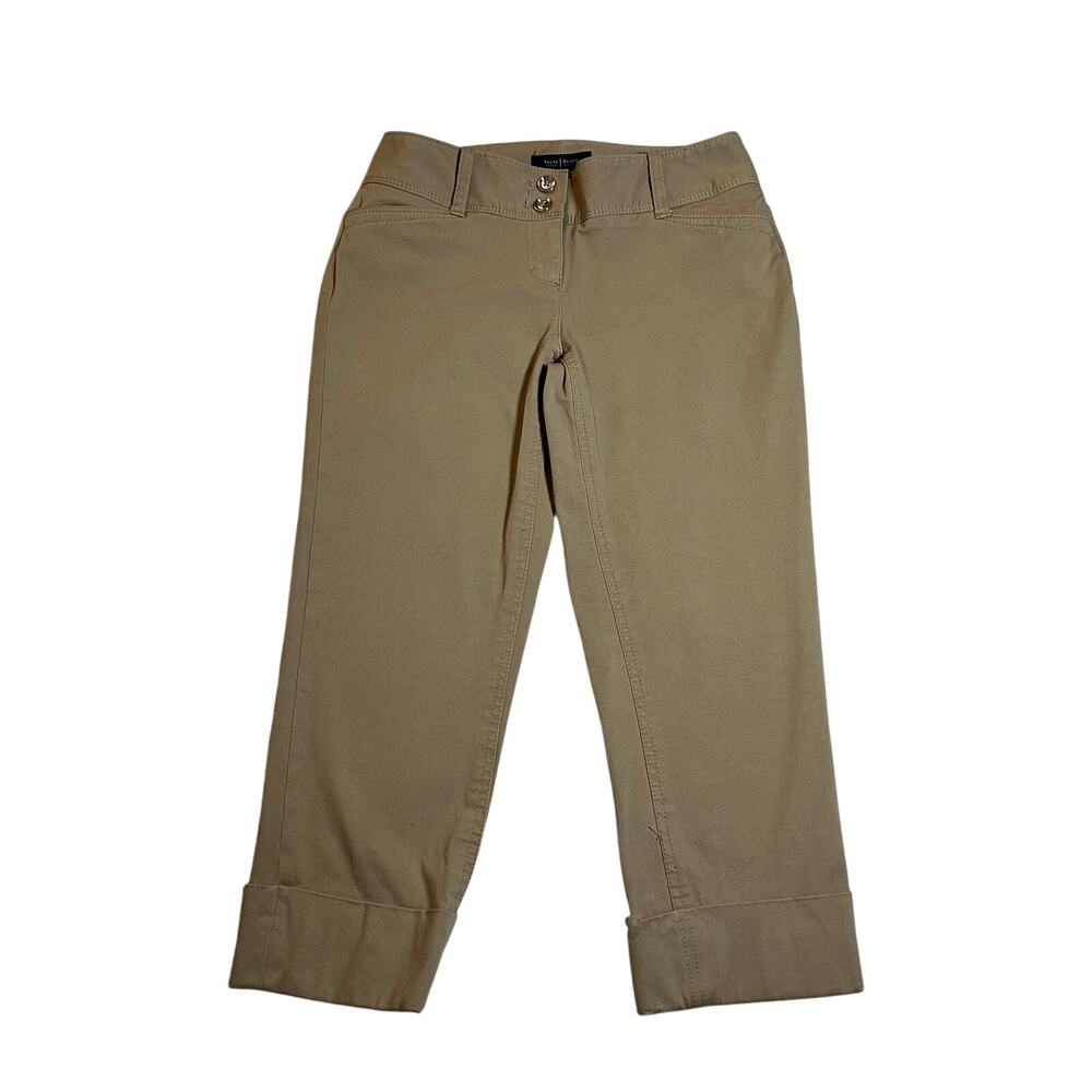 White House Black Market Slim Crop Pants w/ Cuffed Hem Size 2 Office Neutral